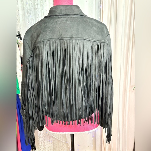 Faux Suede Fringe Jacket - Picture 3 of 4